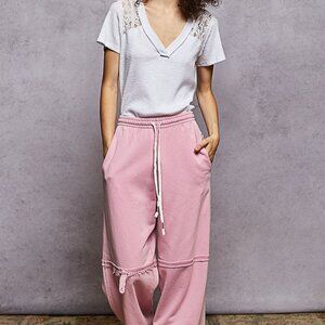 Stars Pink Terry Pants
